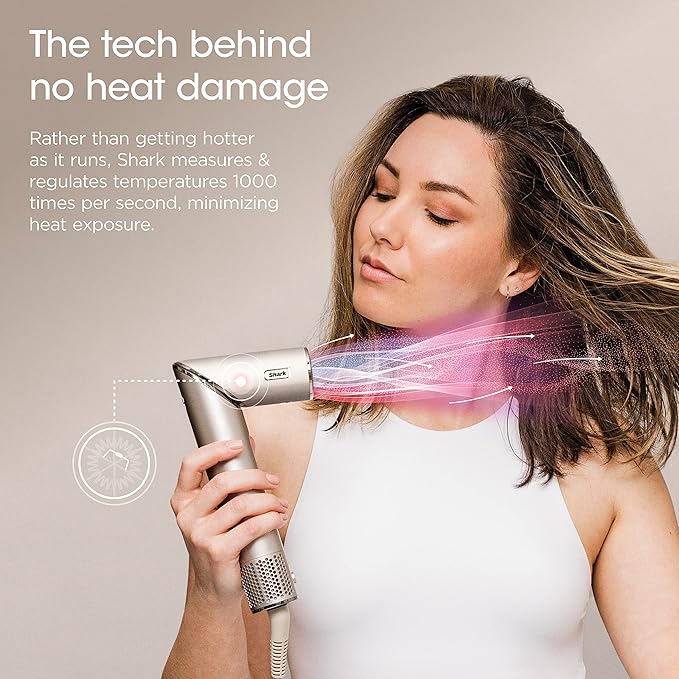 Shark HD430 FlexStyle Air Styling & Drying System, Powerful Hair Dryer Brush & Multi-Styler with Auto-Wrap Curlers, Paddle Brush, Oval Brush, Concentrator Attachment, Stone