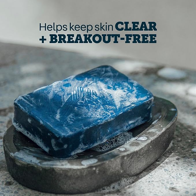 Oars + Alps Blue Charcoal Exfoliating Bar Soap for Men, Deep Cleaning & Exfoliating Soap, Dermatologist Tested & Made with Clean Ingredients, All Skin Types, Travel Size, 1pk, 6oz