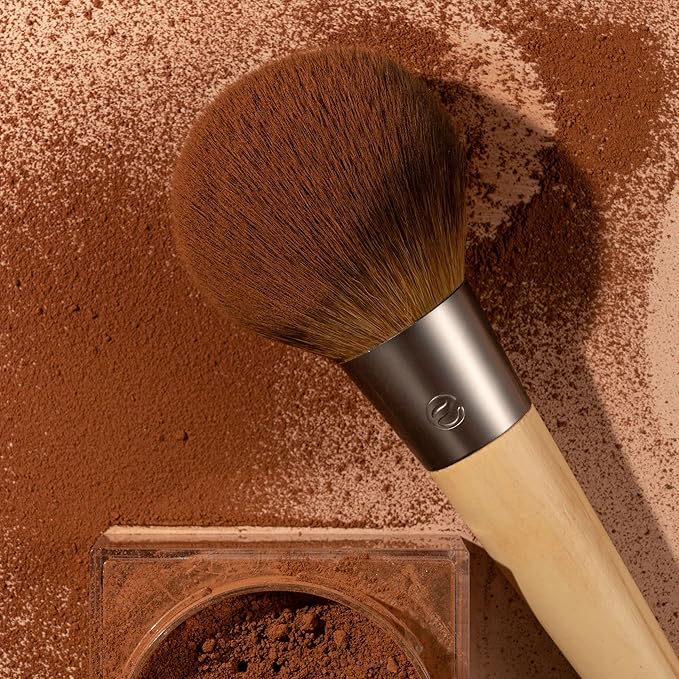EcoTools Powder Brush, Fluffy Makeup Brush For Loose & Pressed Powder, Best For Setting Makeup, Large Brush Head With Soft, Synthetic Bristles, Eco-Friendly & Cruelty-Free, 1 Count