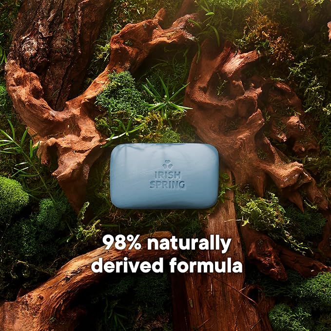 Irish Spring Active Scrub Mens Bar Soap, Men's Exfoliating Bar Soap, Smell Fresh and Clean for 12 Hours, Men Soap Bars for Washing Hands and Body, Recyclable Carton, 24 Pack, 3.7 Oz Soap Bars