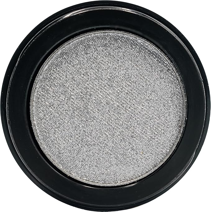 Bright Cool Silver Grey Glitz Shimmering Metallic Pressed Powder Single Vegan Eyeshadow; Talc, Paraben & Cruelty Free