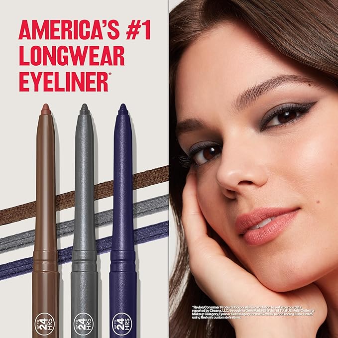 REVLON ColorStay Pencil Waterproof Eyeliner, Smudge-Proof, Eye Makeup with Built-In Sharpener, 212 Bronze, 0.01 oz