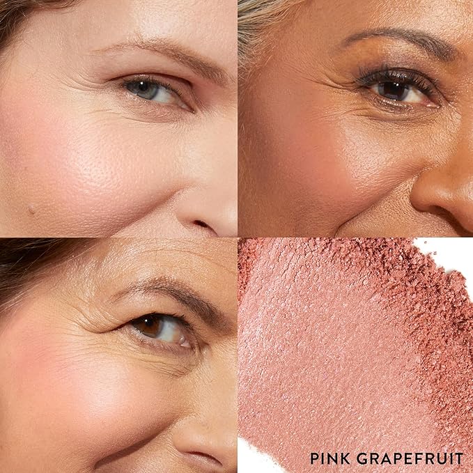 LAURA GELLER NEW YORK Baked Blush-n-Brighten Marbleized Blush + Angled Brush (06 Pink Grapefruit, 47mm)