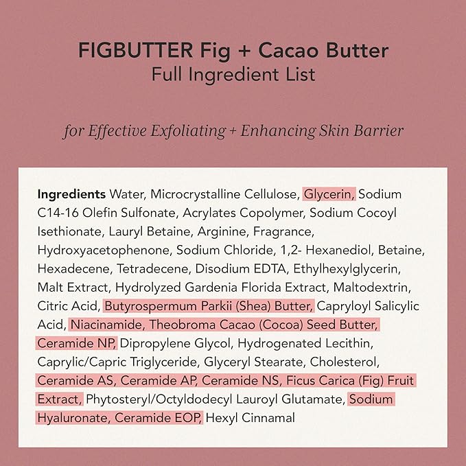 WHIPPED VEGAN SCRUB FIGBUTTER 210g (7.40 oz) – Made with Fig & Cacao Butter | Soft as Gelato Texture, Enriched with Ceramide, Shea Butter & Niacinamide | 10x Finer than Sugar Scrubs | for Face & Body