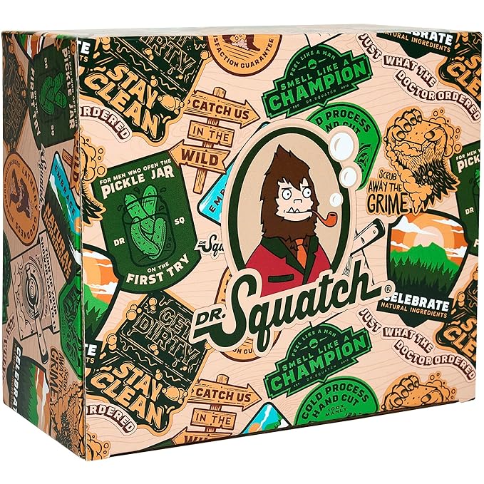 Dr. Squatch 2025 Holiday Bundle - Men's Natural 4 Soap and 4 Deodorant Gift Set - Cold Process Soap with No Harsh Chemicals + Odor-Squatching, Aluminum Free Deodorant