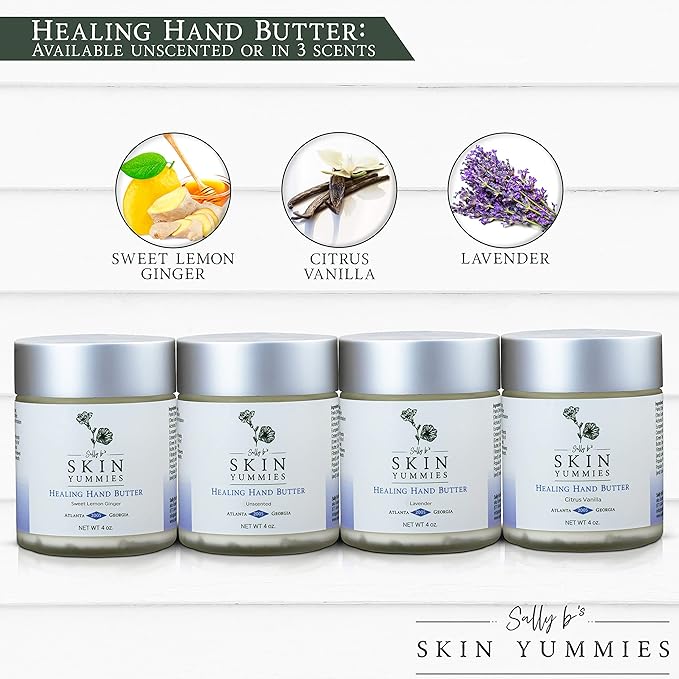 Sally B’s Non-toxic Extra Dry Hand Lotion/Kokum and Shea Butter Cream/Jojoba and Olive Oil/EWG Verified/ 4 oz (vanilla,citrus)