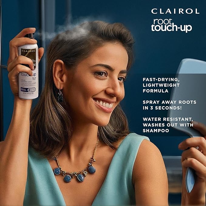 Clairol Root Touch-Up by Nice'n Easy Temporary Hair Coloring Spray, Dark Brown Hair Color, Pack of 1