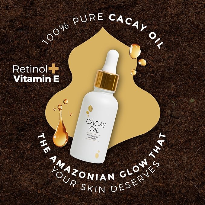 Cacay Pure Anti-Aging Oil – Natural Retinol Cacay Oil for Face, Hair, and Body | Organic Vitamin E Oil for Lip & Cuticle Care | Organic Face & Skin Oil Therapy (Cacay Oil + Spa Headband) (30ml)
