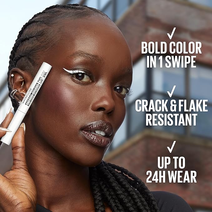 Maybelline Tattoo Studio Dip-Ink Liquid Eyeliner, Waterproof Eyeliner With Up to 24 Hour Wear, White Canvas, 1 Count