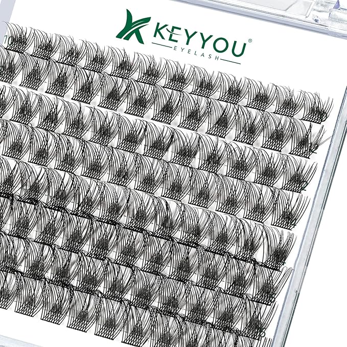 Lash Clusters,96 Pcs Cluster Lashes D Curl 10-18MIX DIY Lash Extensions Eyelash Clusters,KEYYOU Volume Wispy Individual Lashes Soft&Comfortable Easy DIY at Home(Y13,D-10-18MIX)
