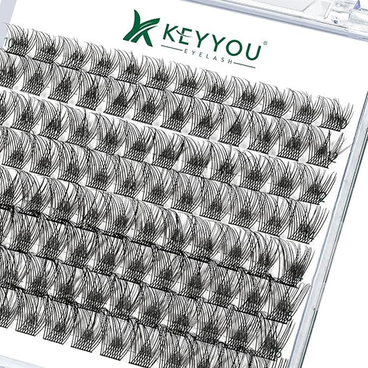 Lash Clusters,96 Pcs Cluster Lashes D Curl 10-18MIX DIY Lash Extensions Eyelash Clusters,KEYYOU Volume Wispy Individual Lashes Soft&Comfortable Easy DIY at Home(Y13,D-10-18MIX)