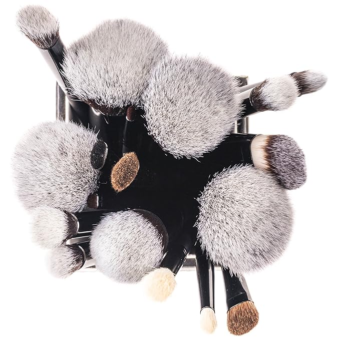 SHANY Makeup Brushes Artisan Easel Elite Cosmetics Make up Brush Set, Complete Kabuki Makeup Brush Set with Standing Convertible Makeup Brush Holder Storage - 18 pcs