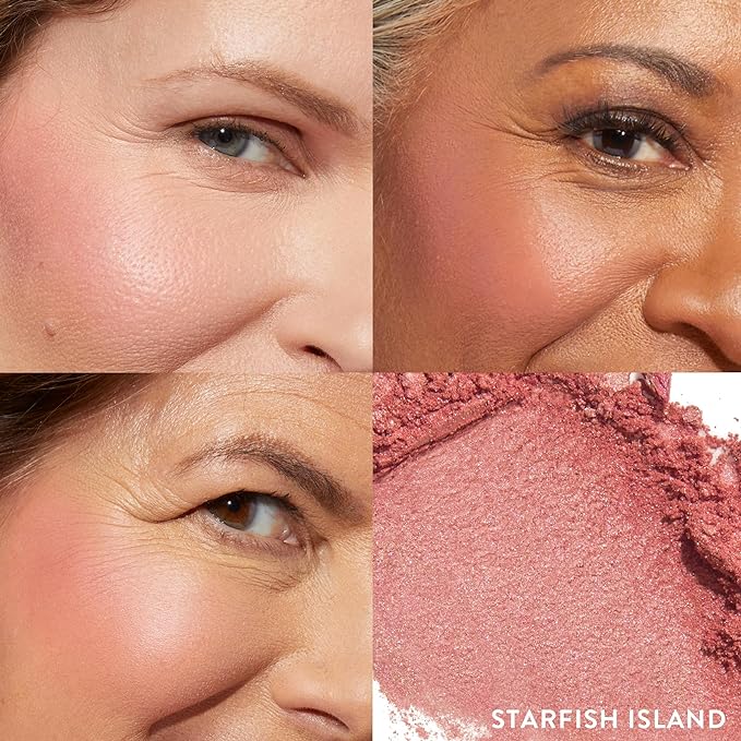 LAURA GELLER NEW YORK Baked Blush-n-Brighten Marbleized Blush + Angled Brush (08 Starfish Island, 47mm)