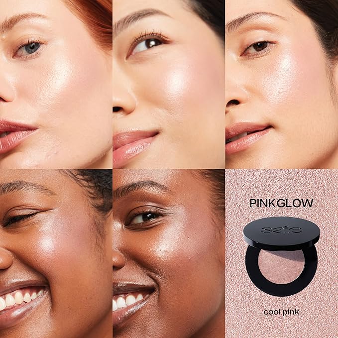 Saie Glow Sculpt Multi-Use Highlighter + Cream Blush Refill - Lightweight with Hyaluronic Acid + Micropearl for Radiant, Glowing Skin - Pinkglow (.02 oz)