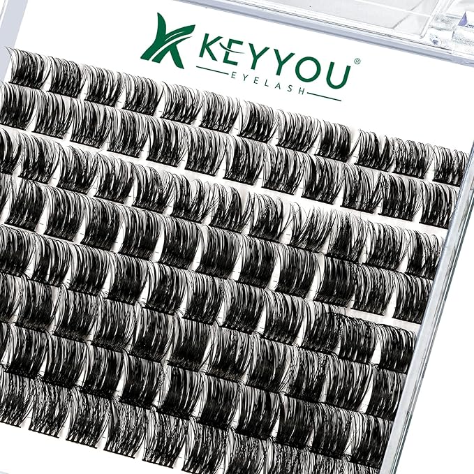 Lash Clusters 96pcs Individual Lashes Y12 D Curl 10-18MIX Cluster Lashes KEYYOU Volume Wispy Lash Extension Soft&Comfortable Easy DIY at Home(Y12 D-10-18MIX)