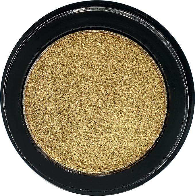 Glamour Bright Yellow Gold Shimmering Metallic Pressed Powder Single Vegan Eyeshadow; Talc, Paraben & Cruelty Free