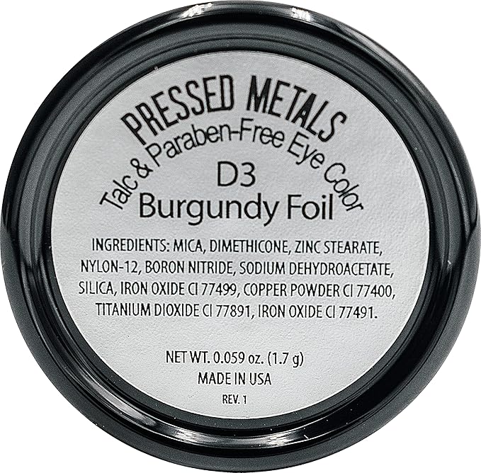 Burgundy Foil Purple Violet Mauve Shimmering Metallic Pressed Powder Single Vegan Eyeshadow; Talc, Paraben & Cruelty Free