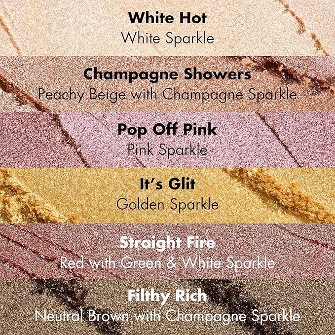 e.l.f. Fine As Fleck Glitter Eyeshadow, Long-Lasting Sheer Eye Makeup With A Shimmer Finish, Soft, Smooth Formula, Vegan & Cruelty-Free, White Hot